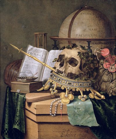 Vanitas (une nature morte allégorique) - Edwaert Colyer or Collier